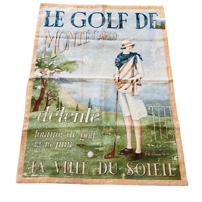 Le Golf De Monte Carlo Grande Tapestry Wall Hanging ~ Art Fabrice de Villeneuve