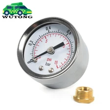 Universal Fuel Pressure Gauge 0-15psi Oil Pressure Gauge 1/8" NPT 3/8" NPT