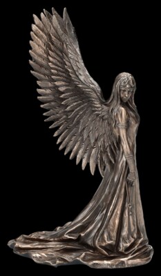 Engel Figur - Spirit Guide bronziert klein - Fantasy Dekofigur Mythologie 23,5cm