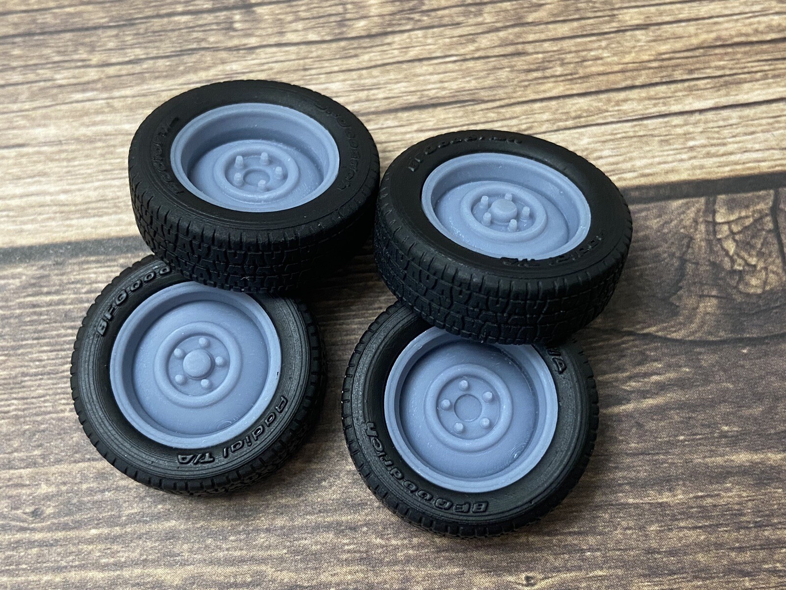 1/24 Scale:17/15-inch Classic Gasser Steelies w/ 5-spoke Wheels W