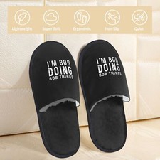 Im Bob Doing Bob Things Furry Slippers Men's Slippers Plush Home Slippers