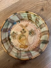 Sgraffito Pottery Jim And Dominique Keeling Gazing Hare Plate