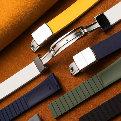 CTS STRAP - Cut To Size FKM Rubber Watch Band Deployant Clasp for 19mm 20mm 21mm