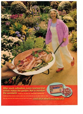 Louis Rich Sandwich Meat After Much Cultivation Vintage 1993 Print Ad