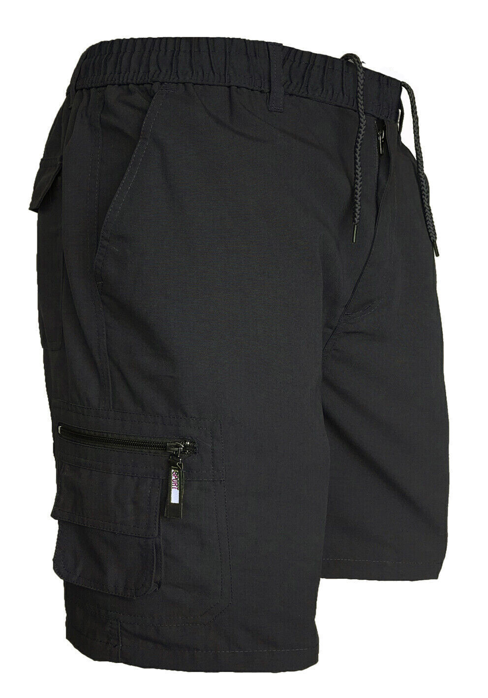 mens-cargo-shorts-combat-multi-pocket-elasticated-waist-plain