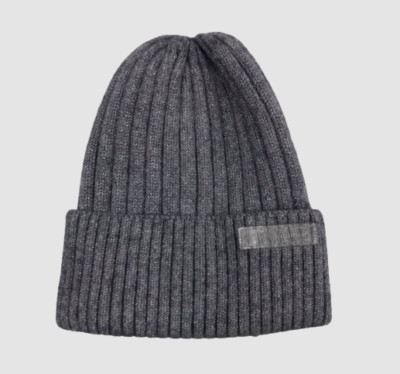 $36 Steve Madden Men's Gray Metallic Fold Over Cuff Knit Beanie Hat One Size