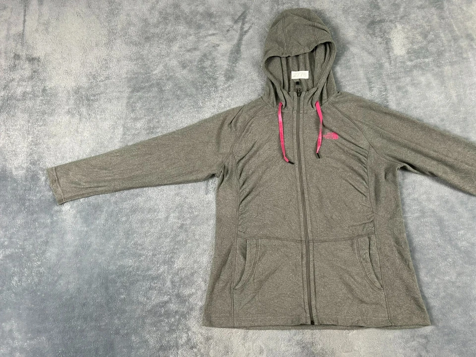 CHAQUETA MUJER THE NORTH FACE GRANDE GRIS SUDADERA CON CAPUCHA POLAR CREMALLERA COMPLETA Foto 4 de 4