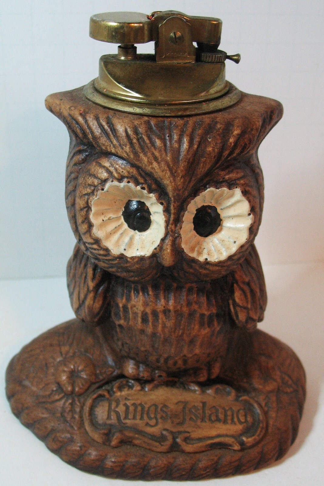 Marked TIC USA Ceramic Owl Cigarette Lighter