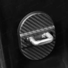 4Pcs Carbon Fiber Sleeve Car Door Lock Protective Cover Trim Accessories Black