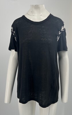 Iro Gray T-shirt with Lace Up Sleeves Size L