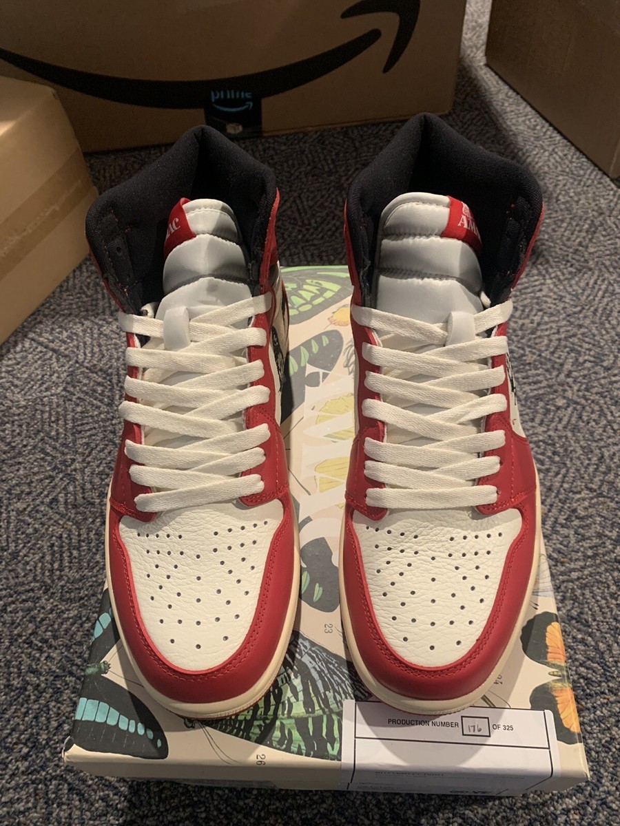 Jordan 1 Chicago AMAC Custom Butterfly High Chicago Size 9.5 READY 