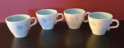 Coffee/Tea Cup Taylor Smith Ever Yours Blue Boutonniere Set of 4 1960's