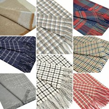 Unisex WINTER WARMER Thick Long Check Plaid Shawl Scarf Wrap Blanket