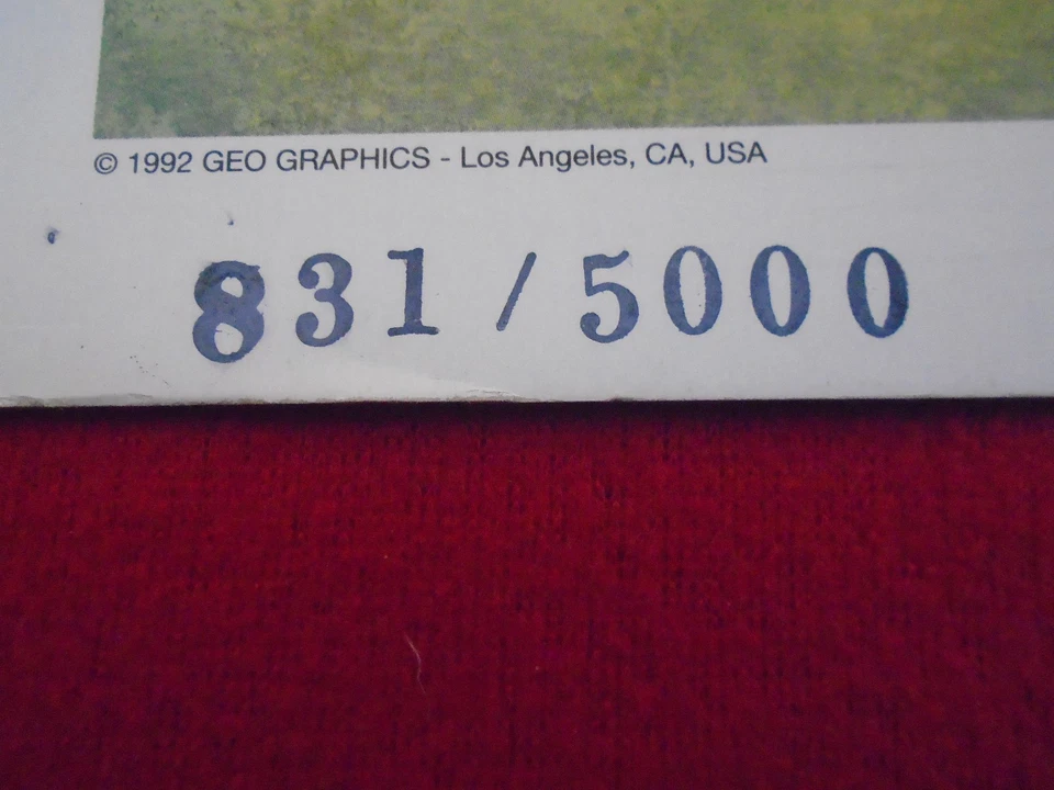 1992 Cal Ripken Jr. GEO GRAPHICS Poster 24 x 36 RARE Limited Edition #831  - Image 3 of 4