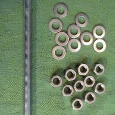 Gewindestangen M 7 verzinkt M 7x200 NEU 1 Stück mit Muttern M 7 Scheiben 7,4