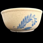 McCoy Bowl Serving Mixing Vintage Ceramic Pottery USA Bluefield 7028 Beige Blue