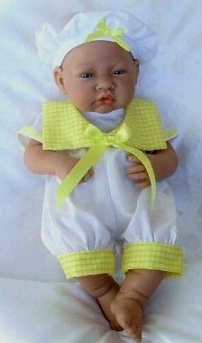 Dolly Togs Hand Made Romper + Hat To Fit 17-18" (43-45cm) Reborn Doll 910 - Picture 1 of 3