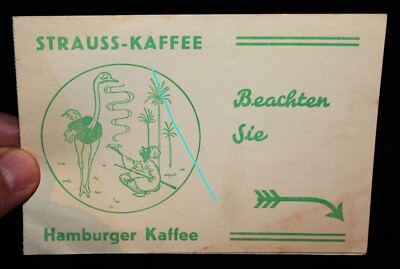 Strauss - Kaffee ,Hamburg ,alte Werbe Klappkarte