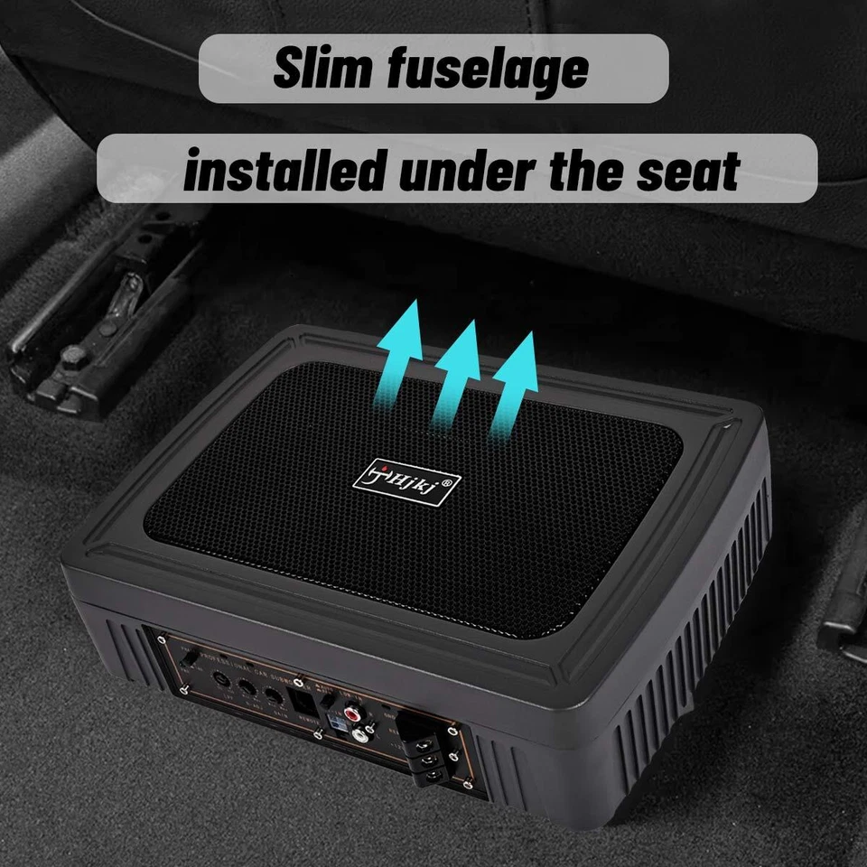 1200W 6*8'' Active Underseat Car Bass Box Audio Subwoofer Sub Speaker Amplifier - Image 4 of 4