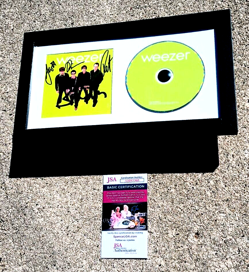 WEEZER Band SIGNED + FRAMED Green CD JSA COA | eBay