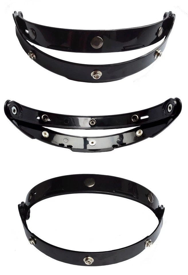 3 Snap Motorcycle Retro Helmet Bubble Visor Flip Up Open Face Shield Lens Peak - Image 3 of 4