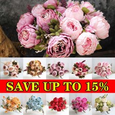 13 Heads Silk Peony Artificial Flowers Wedding Bouquet Home Party Outdoor Decor