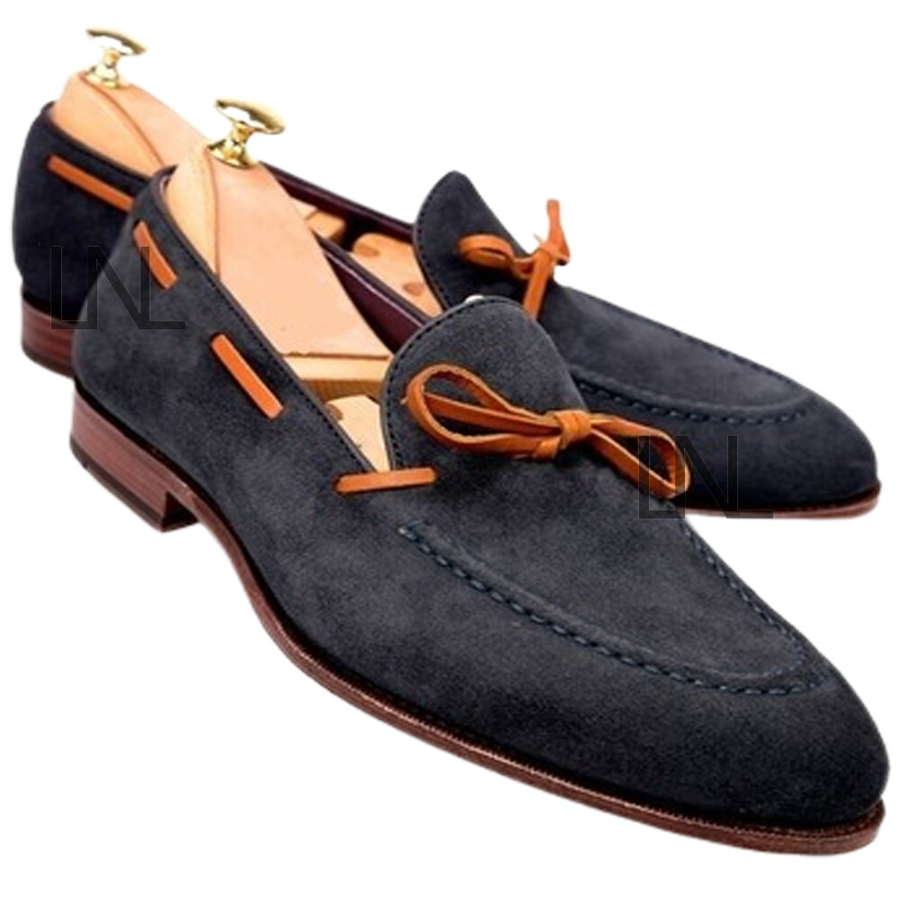orange and blue dress shoes Paul Parkman Norwegian Welted Wingtip Men's Dress Shoes Blue & Camel (ID#8505-BLC) EU 43