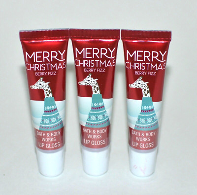 3 Bath & Body Works Merry Christmas Berry Fizz Lip Gloss Shine