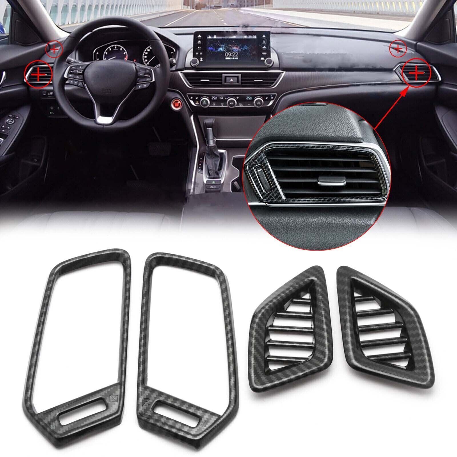 Carbon Fiber ABS Dashboard Air Vent Outlet Cover Trim For Honda Accord 2018-2022