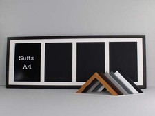 Multi Aperture Photo Frame. Holds Four A4 sized images/Certificates. 35x100.