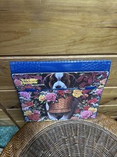 Vintage Mead Trapper Keeper Notebook Floral Puppies 3 Ring Binder 1994 90s 29096