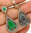 Ottoman 12CT Heat Treated Green Tourmaline 925 Sterling Silver Earrings TE2528 — photo 2