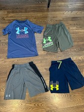 Boys Under Armour Youth Medium 4 -Piece Bundle 3 Prs Shorts/1 Shirt 