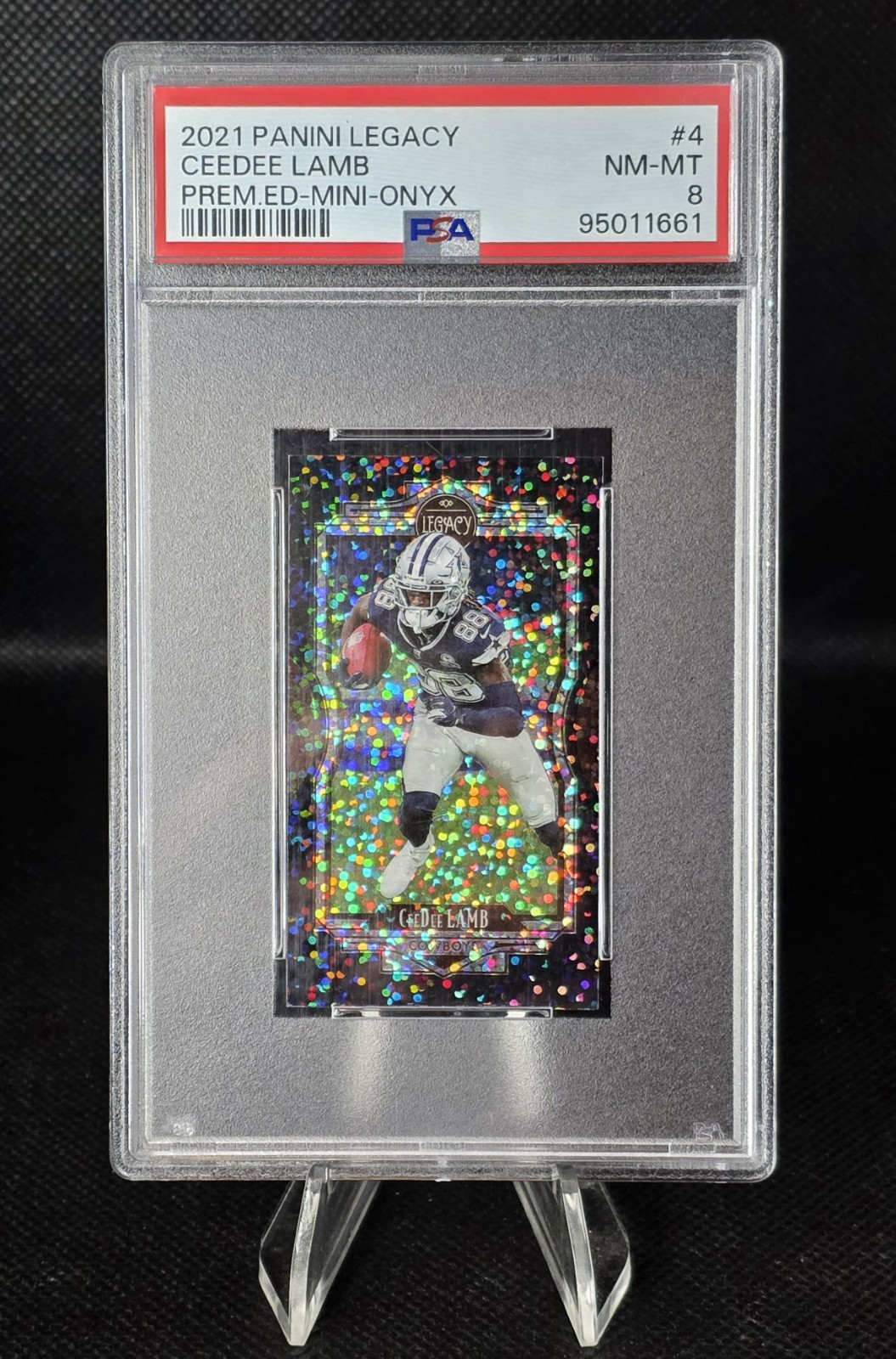 2021 PANINI LEGACY CEEDEE LAMB PREMIUM EDITION MINI ONYX #/5 PSA 8