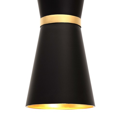 Mad Hatter 2-Light Pendant in Matte Black with French Gold - Picture 5 of 6