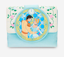 Loungefly Disney Cinderella Fold Wallet Light Blue White Small
