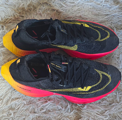 Nike Air Zoom Alphafly NEXT% 2 Black/Sea Coral/Topaz Gold Mens 10.5/Womens 12