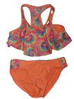 💥 Girl's L 10-12 Swimsuit Lot Tie Dye Tankini Rash guard New Swim Suit Skirt — photo 5