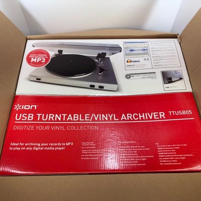ION USB Turntable Vinyl to MP3 Digital Converter NEW OPEN BOX TTUSB05