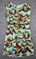 Ann Taylor Loft Dress Sleeveless 8 Watercolor Abstract Geometric Print