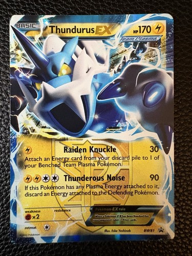 Pokemon Thundurus EX Ultra Rare BW81 Black Star Promo 2013 (LP)