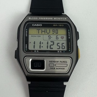 Rare Vintage Casio Blood Pressure Monitor BP-120 Men s Digital Watch  READ 