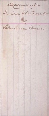 Manuscript Ledger Leaf Luisa Stewart Clarence Marin Promissory Note 1900s