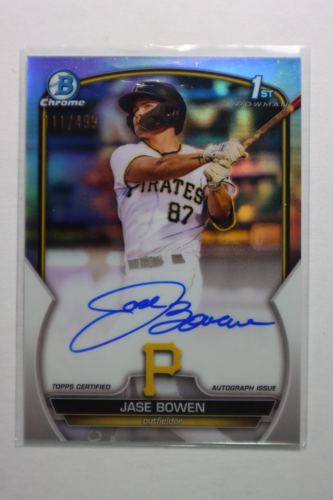 2023 Bowman Chrome Jase Bowen Auto #CPA-JBN Refractor /499 Print run