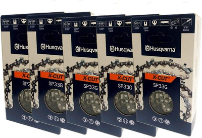 #ad Husqvarna 16quot; X CUT SP33G .325quot; pitch Chainsaw Chain 5 Pack 581643666 $36.99