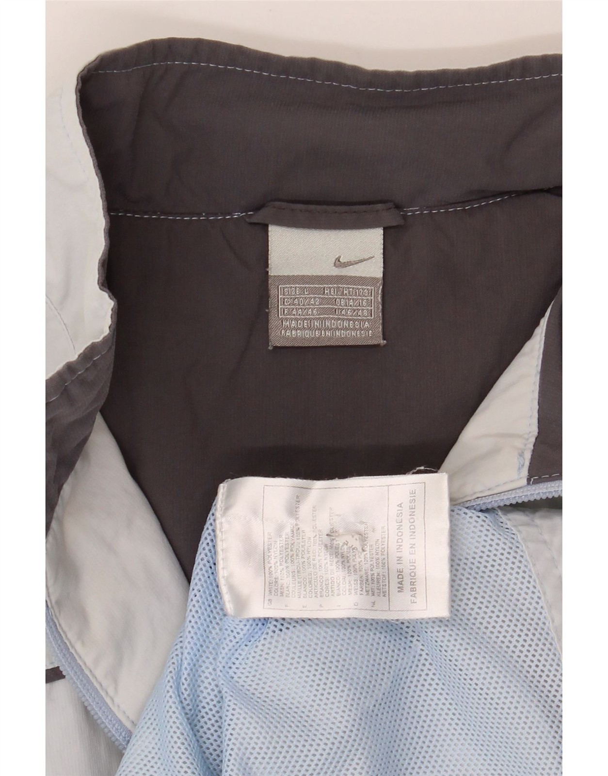 SACAI X NIKE NIKE giacca tuta donna top UK 14 16 grande blu poliestere BS09