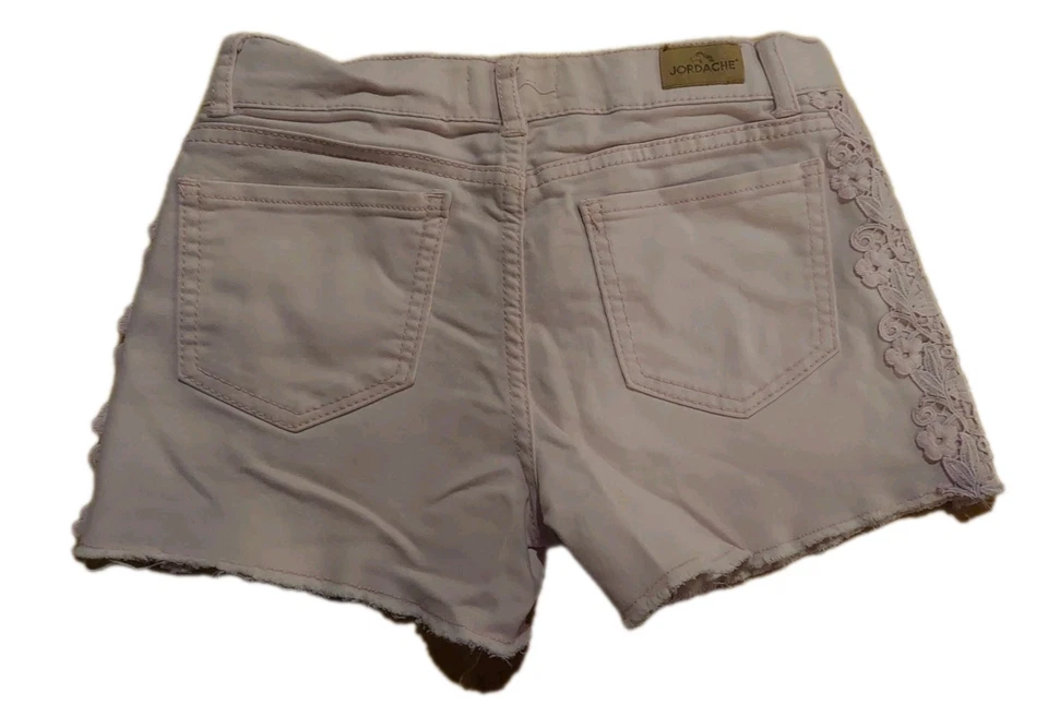Pantalones Cortos Niñas Jordache Rosa Corte Rosa Talla 10 Cintura Ajustable Bordada Foto 4 de 4