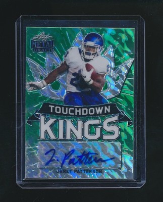 JARET PATTERSON 2021 LEAF METAL DRAFT TOUCHDOWN KINGS GREEN RC AUTO 8/10 #TK-JP1