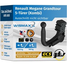 AHK für Renault Megane Grandtour 16-20 vert. abnehmbar GDW +13pol E-Satz ABE