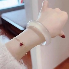 Natural white Unenhanced Sea Agate Bracelet